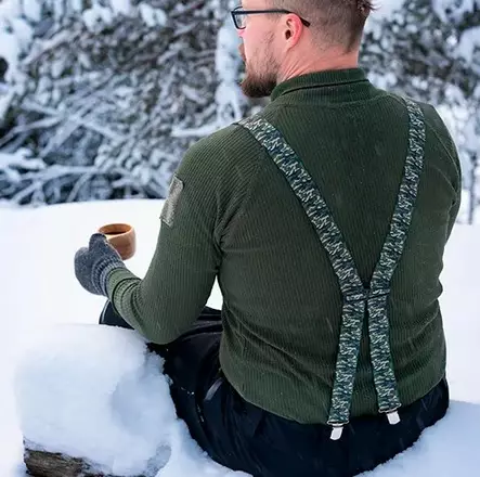 H-Style Suspenders 35 mm, Camo Green, Helsinki Shoulder Strap - Braces - 4010-110 - 2