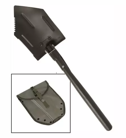 US Army Field Shovel with Rubberized Cover and Alice Clips, Mil-Tec - Shovels - 15524000 - 1
