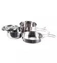 Camping Pot Set 4-Piece, Stainless Steel, Mil-Tec - Camping Cookware - 14648100 - 1