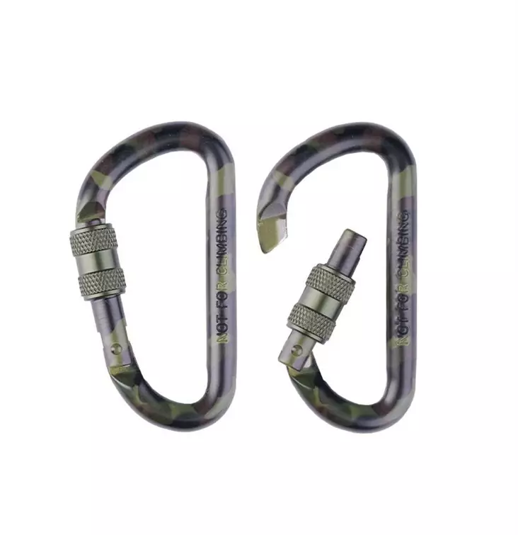 Carabiner 80 mm, 2 pcs, Woodland, Mil-Spec - Climbing and Carabiners - 15922080 - 1