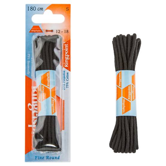 Thin, Round, Black Shoelaces - Footwear Accessories - 040300 - 1