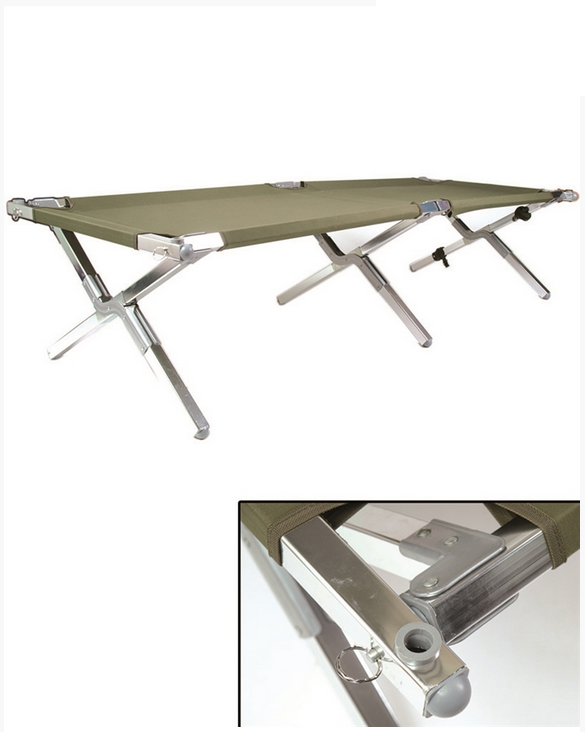 Field Bed with Aluminum Frame US Gen II, 210 x 68 cm, max. 180 kg, Olive Green - Camping Beds - 14401100 - 1