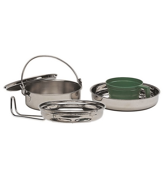 5-Piece Camping Cookware Set, Stainless Steel, Mil-Tec - Camping Cookware - 14646000 - 1