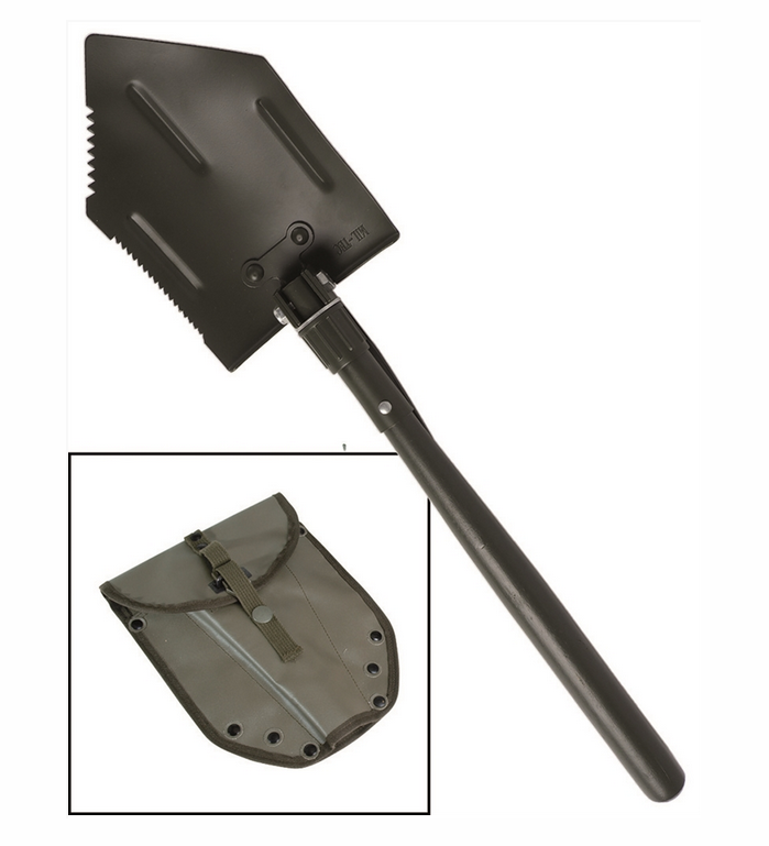 US Army Field Shovel with Rubberized Cover and Alice Clips, Mil-Tec - Shovels - 15524000 - 1