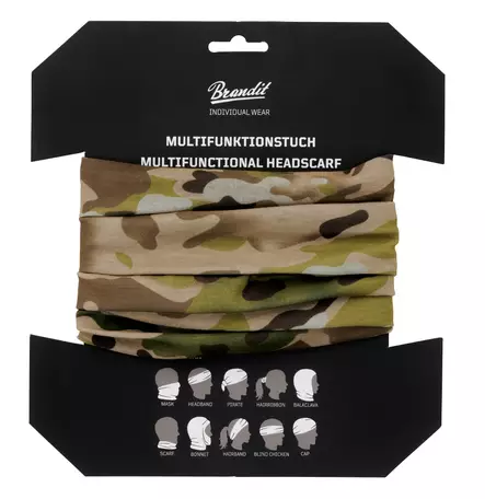 Brandit Neck Gaiter, MC Camouflage - Buffs and Tube Scarves - 7016-161 - 2