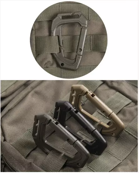 Tactical Carabiner with MOLLE Clip, 2 Pack, Mil-Tec - Climbing and Carabiners - 15922501 - 2