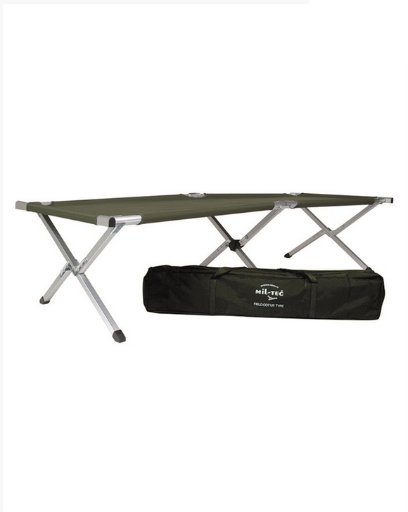 Field Bed with Aluminum Frame, 190 x 65 x 42 cm, max. 120 kg, Olive Green - Camping Beds - 14402001 - 1