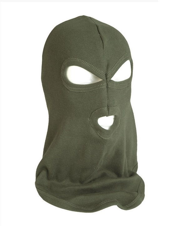 Helmet Hood Cotton with Eye and Nose Opening, Olive Green, Mil-Tec - Helmet Caps - 12109001 - 1