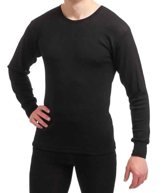 Merino-Silk Long Sleeve Shirt, Black - Undershirts - 01M010100S01 - 1