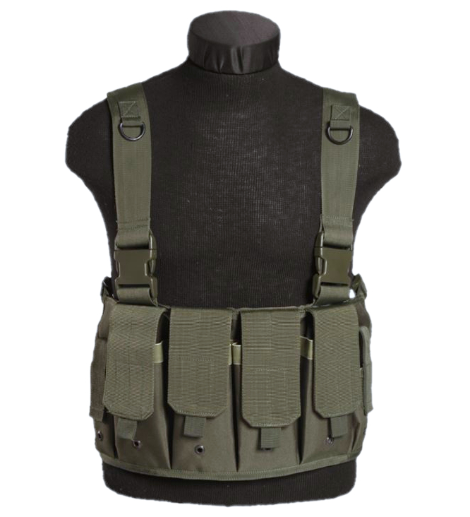 Mil-Tec Mag Carrier Chest Rig, Olive Green - Tactical Vests - 13532001 - 1