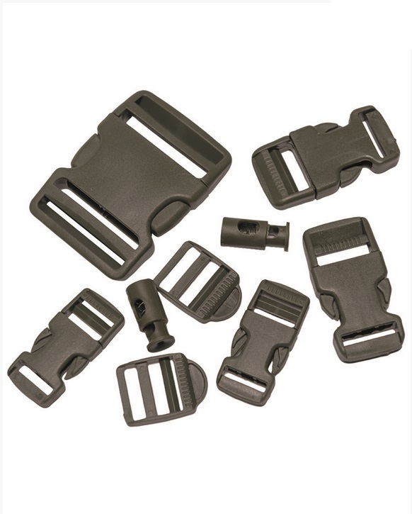 9-Piece Plastic Buckle Set, Mil-Tec - Buckles and Clips - 13458000 - 1