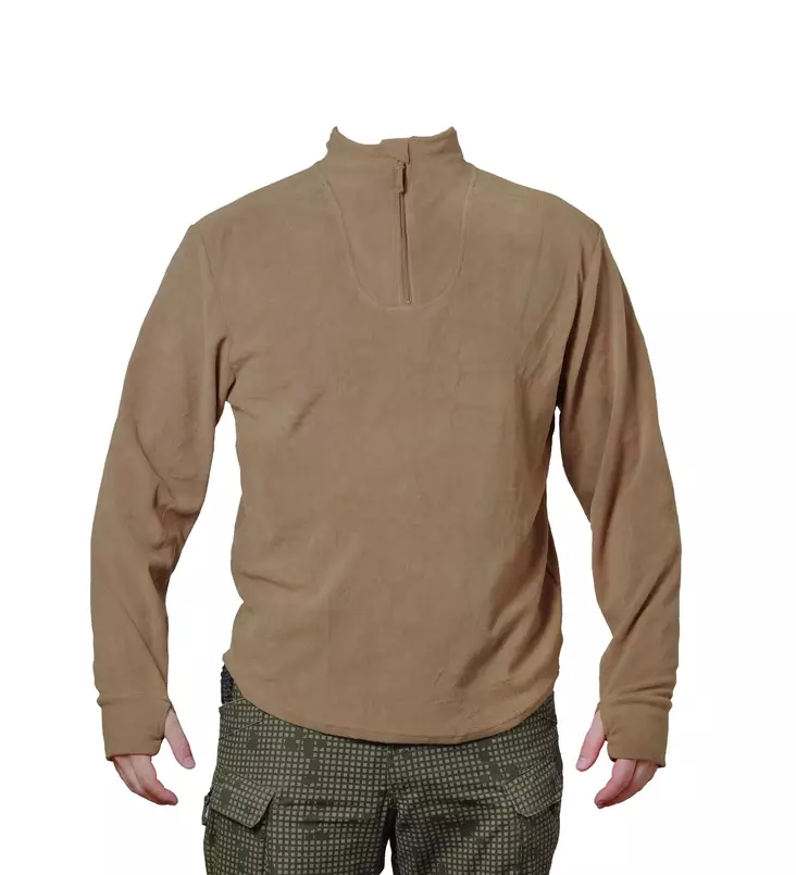 British Army PCS Fleece, Olive Brown, Surplus - Long Sleeve Shirts - 611404B-L-1 - 1