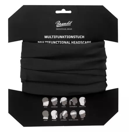 Brandit Tube Scarf, Black - Buffs and Tube Scarves - 7016-2 - 2