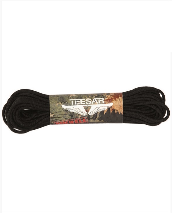Paracord Rope 15.24 Meters Teesar, Mil-Tec, Black - Ropes and Cords - 15945002 - 1