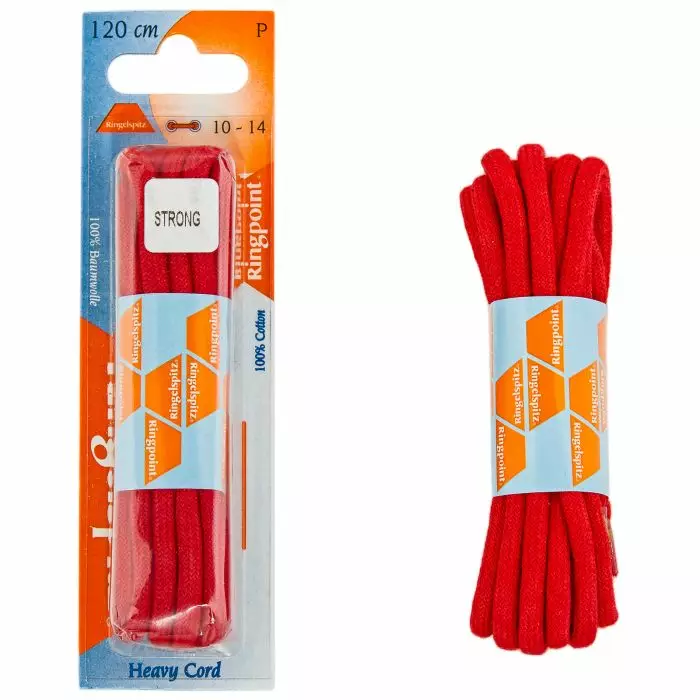 120 cm Round Shoelaces, Red - Footwear Accessories - 03692 - 1