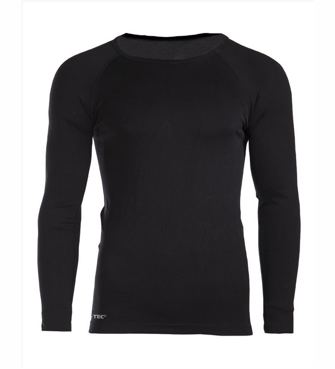 Long Sleeve Sport Base Layer, Black, Mil-Tec - Undershirts - 11233002 - 1