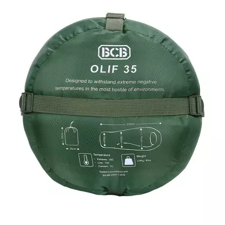 BCB Olif 35 Sleeping Bag, Olive Green - Sleeping Bags and Pads - 313213 - 1