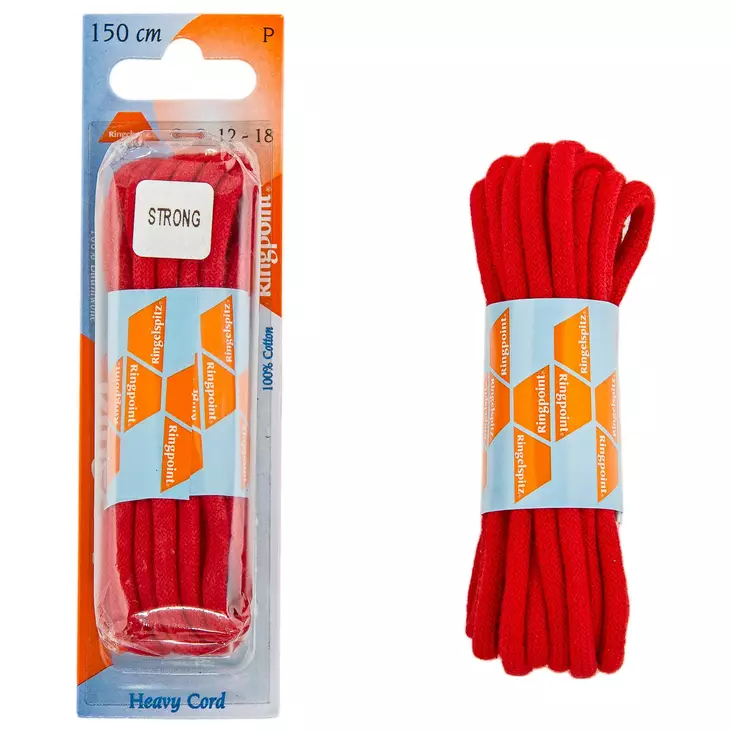 150 cm Round Shoelaces, Red - Footwear Accessories - 04273 - 1
