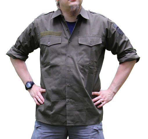 Austrian Field Shirt, Olive Green, Military Surplus - Field Shirts and Utility Shirts - 602214 - 1