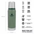 Stanley Classic Thermos Bottle, 0.75L Green - Thermal Bottles - 10-01612-027 - 2