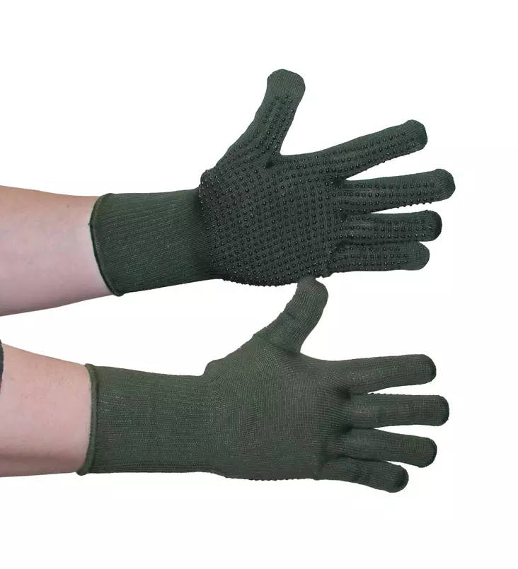 British Fire-Resistant (NOMEX III) Gloves with Pimple Grip, Olive Green, Unused Surplus - Gloves - 615503-7 - 1