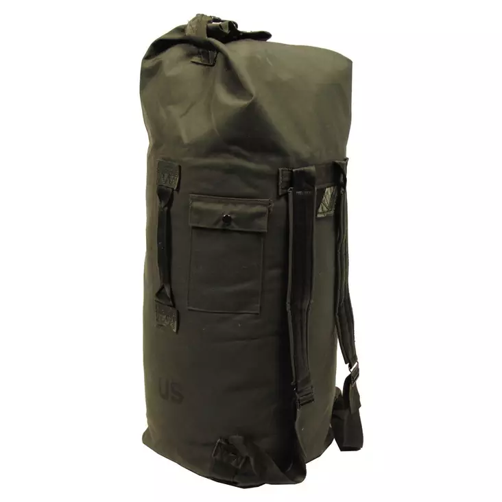 US Army Seabag Duffle Bag with Carry Straps, Olive Green, Surplus - Gear Bags and Sacks - 630237 - 1