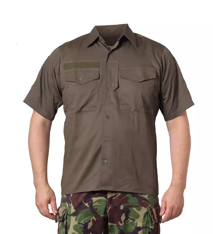 Austrian Short-Sleeve Field Shirt, Grey-Green, Surplus - Field Shirts and Utility Shirts - 602215-S-37 - 1