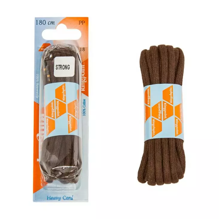 Strong 180cm Round Shoelaces, Brown - Footwear Accessories - 04287 - 1