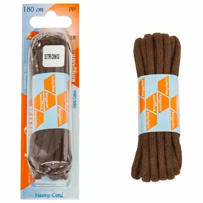 Strong 180cm Round Shoelaces, Brown - Footwear Accessories - 04287 - 1
