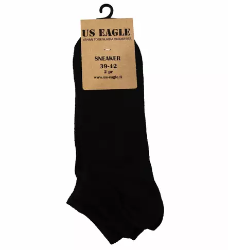 U.S.E. Merino Ankle Socks, 2 Pr/Pkg, Black - Socks - 8736-2-199-35-38 - 2