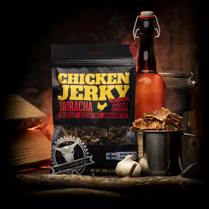 Kuivalihakundi Chicken Jerky Sriracha, 100g - Camping Meals and Drinks - 300008 - 1