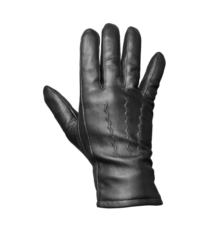 Leather Gloves with Sheep Wool-Cashmere Lining, Black - Leather Gloves - 1260M-8 - 1