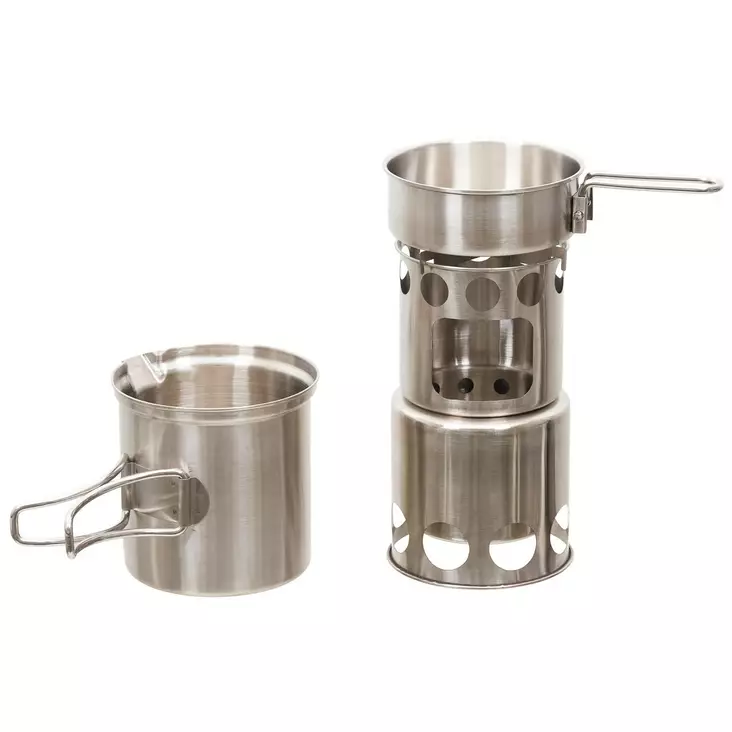 Camping Stove Set, Stainless Steel, MFH - Twig Stoves - 33349 - 1