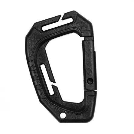 Tactical Carabiner Clip with Molle Attachment, Black - Climbing and Carabiners - 259138B - 1