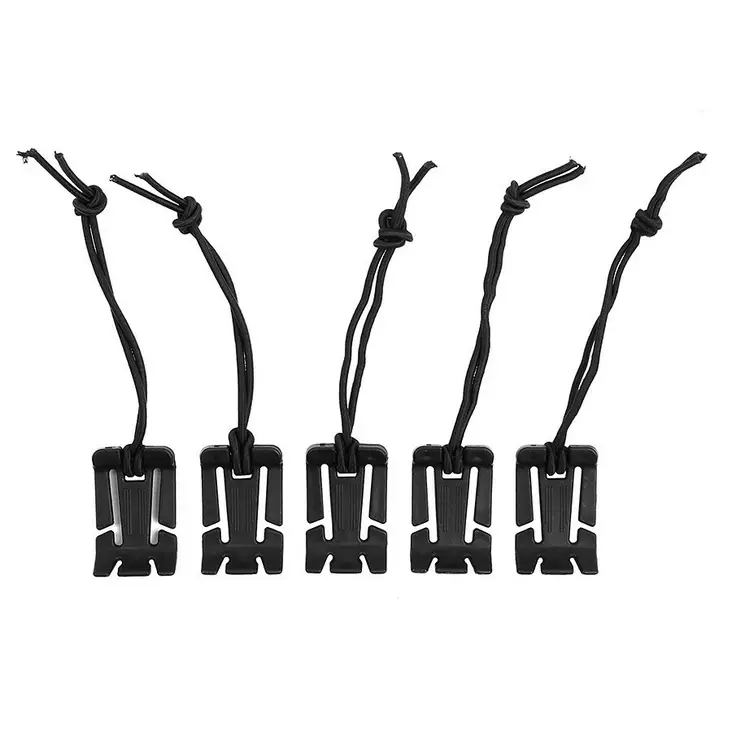 MOLLE Clip with Elastic Cord, 5 pcs / pack, Black - Straps and Loops - 469687B - 1