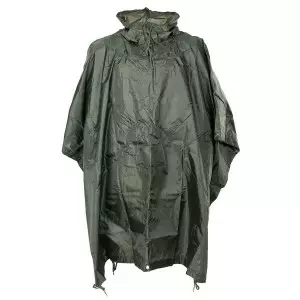 Ripstop Rain Poncho, 144 x 223 cm, Olive Green - Rain Ponchos - 08524B - 8