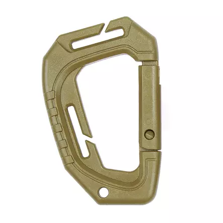 Tactical Carabiner Clip with Molle Attachment, Coyote - Climbing and Carabiners - 259138C - 1