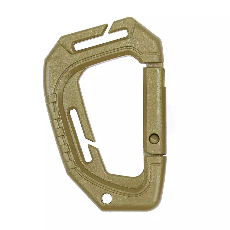 Tactical Carabiner Clip with Molle Attachment, Coyote - Climbing and Carabiners - 259138C - 1
