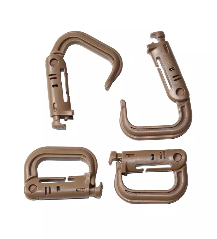 Grimloc Carabiners 4-Pack Set, Coyote - Climbing and Carabiners - 259136C - 2
