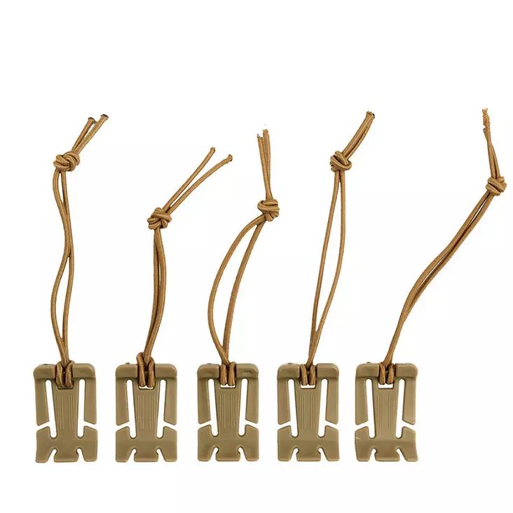 MOLLE Clip with Elastic Cord, 5 pcs / pack, Coyote - Straps and Loops - 469687C - 1