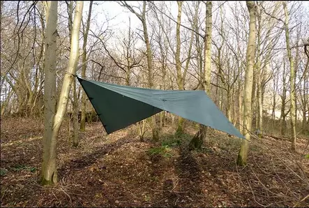 DD Tarp 3.5×3.5 m Shelter Canvas, Olive Green - Tarp and Tent Fabrics - DD-3-5X3-5-G - 2