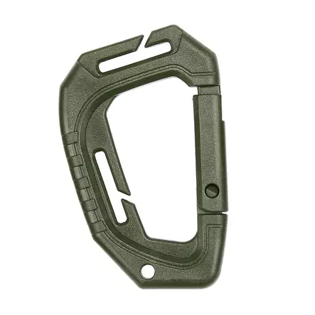 Tactical Carabiner Hook with MOLLE Attachment, Green - Climbing and Carabiners - 259138G - 1