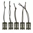 Clip for Molle webbing with elastic cord, 5 pieces per pack, green - Straps and Loops - 469687G - 1