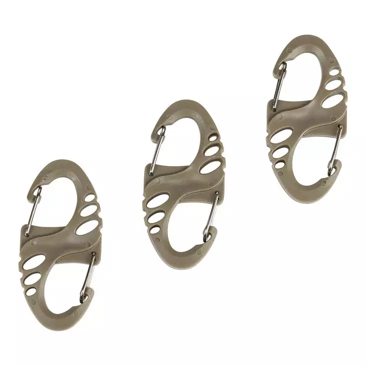 Mini Carabiner Hook Set of 3, Green, Fosco - Climbing and Carabiners - 259132G - 1