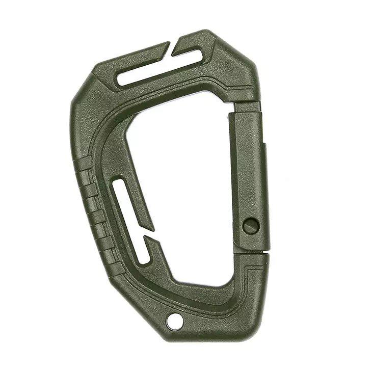 Tactical Carabiner Hook with MOLLE Attachment, Green - Climbing and Carabiners - 259138G - 1