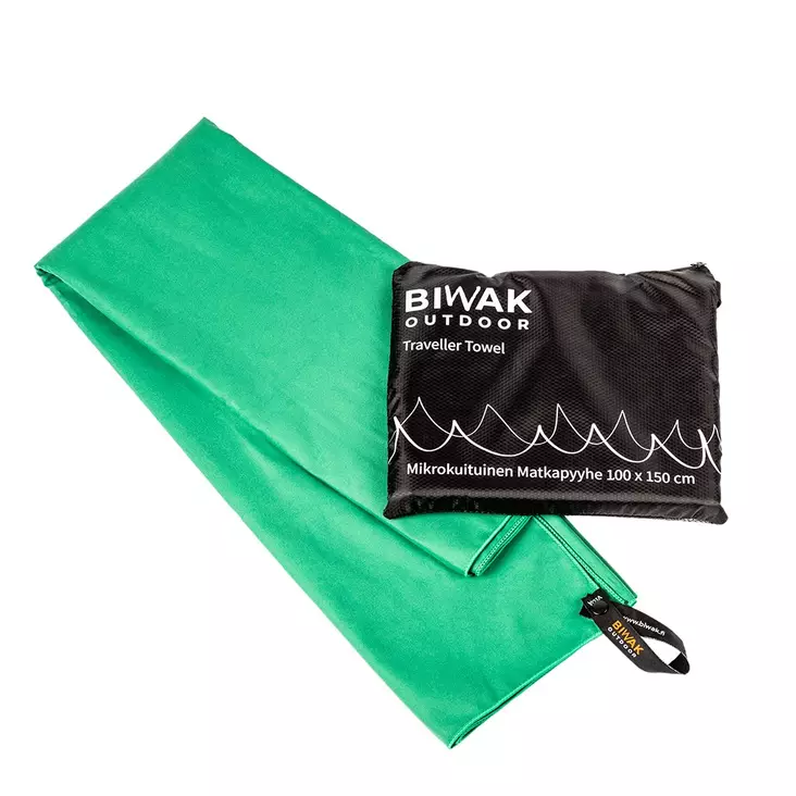 Biwak matkapyyhe 100x150 cm, vihreä - Travel Towels - BO-10x15VIH - 1