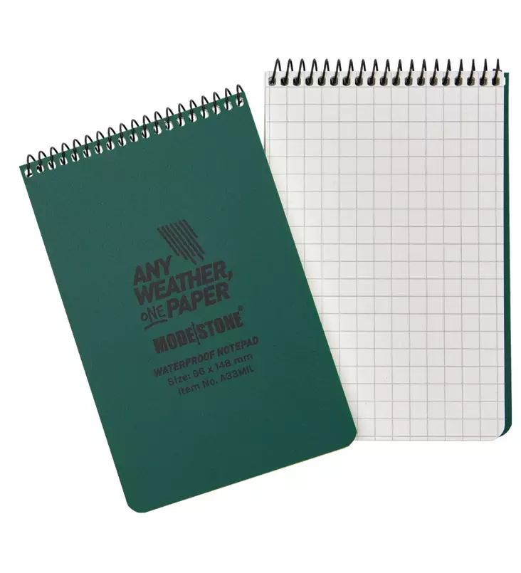 Modestone Waterproof Notepad 96 x 148 mm, Green - Pens and Notebooks - A33MIL - 1