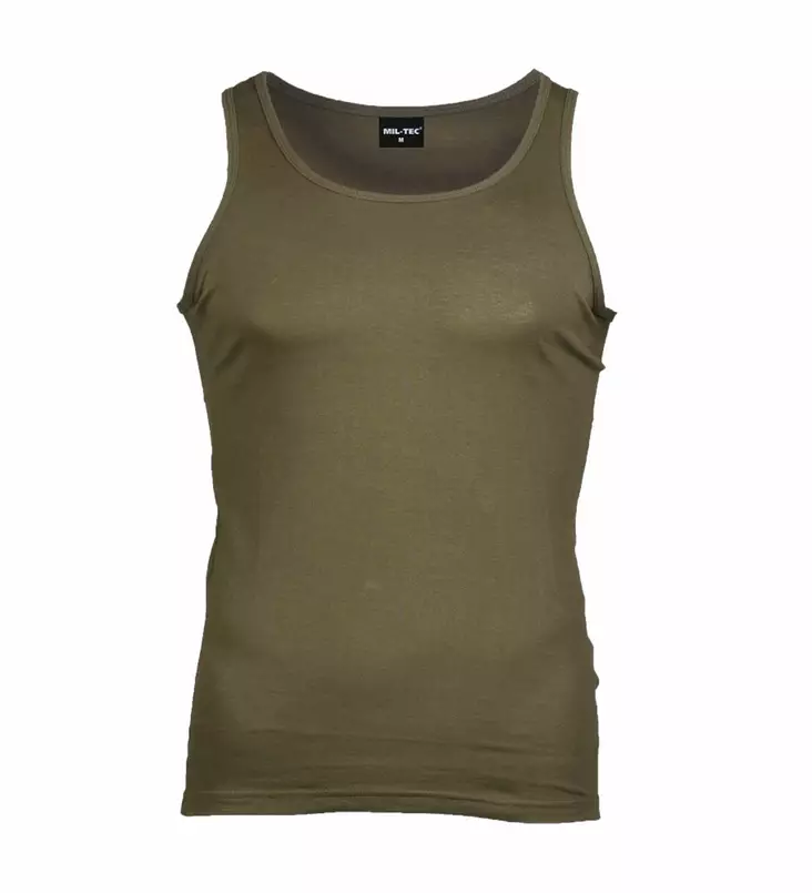 Sleeveless Shirt, TANK TOP, Olive Green - T-Shirts - 11001001-4XL - 2