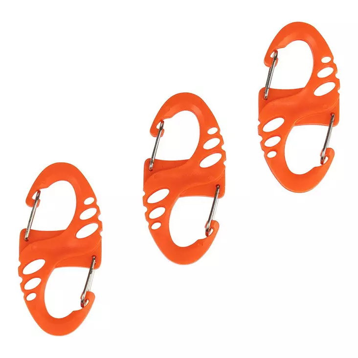 Mini Carabiner Hook Set of 3, Orange, Fosco - Climbing and Carabiners - 259132O - 1