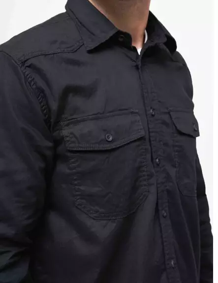Brandit Button-Up Shirt, Black - Long Sleeve Shirts - 4030-2-S - 2